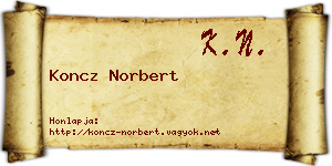 Koncz Norbert névjegykártya